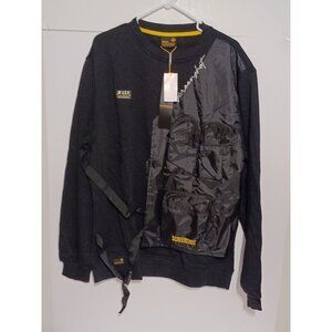 Screenshot Utility Multi Pocket Crew Neck Fleece Black XL Sweatshirt